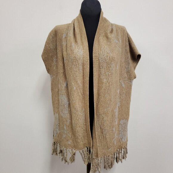 Angel Of The North Anthropologie Cashmere Icebloom Metallic Cardigan Size S Boho - Picture 1 of 12